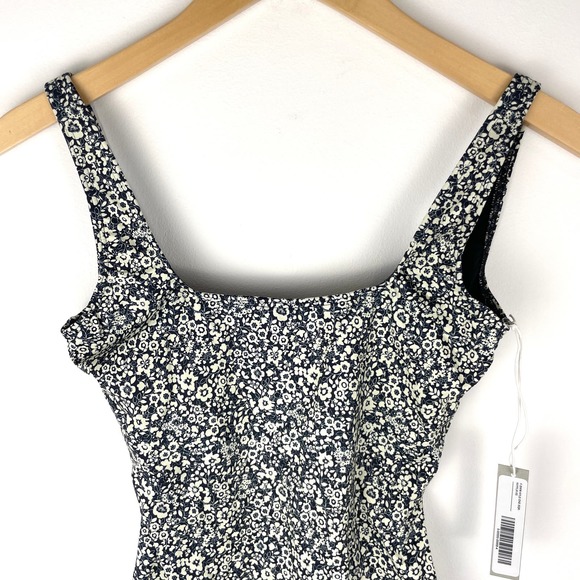 Everlane The Square Neck One Piece Swimsuit In Navy Floral Size XS New - Picture 5 of 13